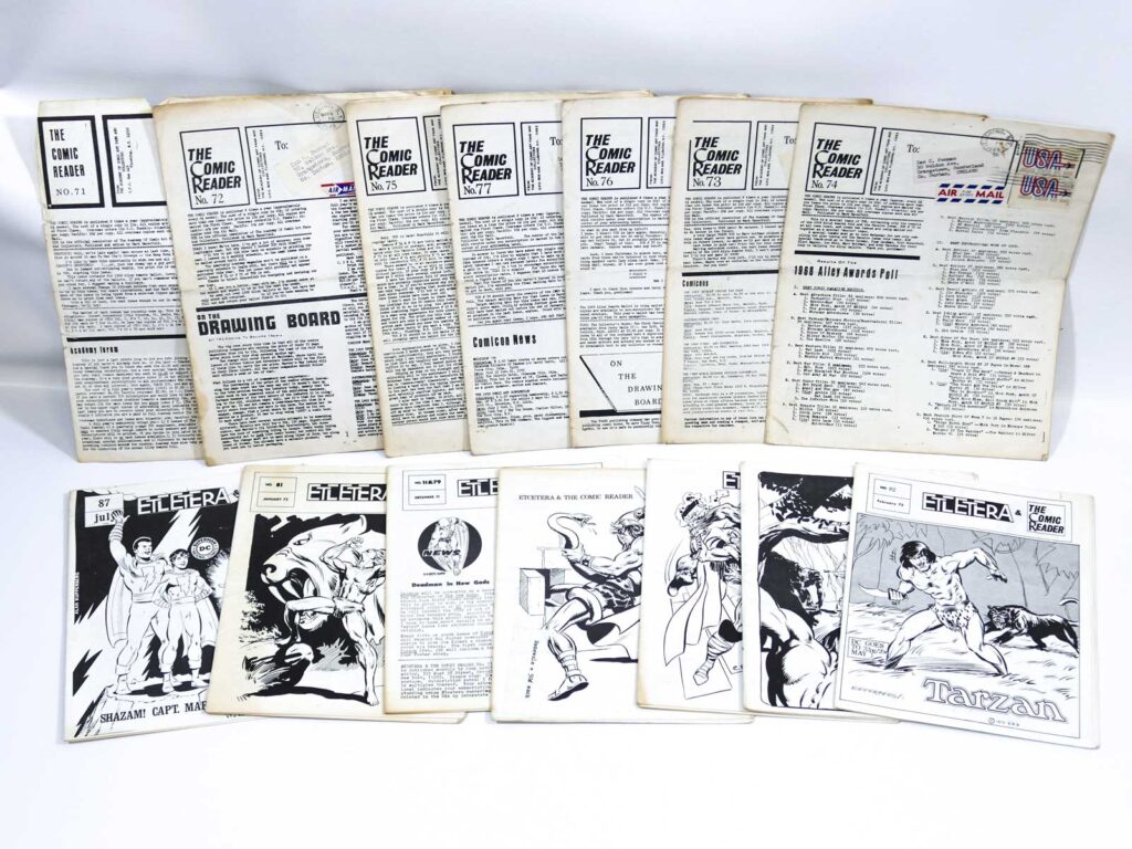 Mixed  lot of The Comic Reader & ETCETERA –  fanzines dating from the 1960s & 1970s
