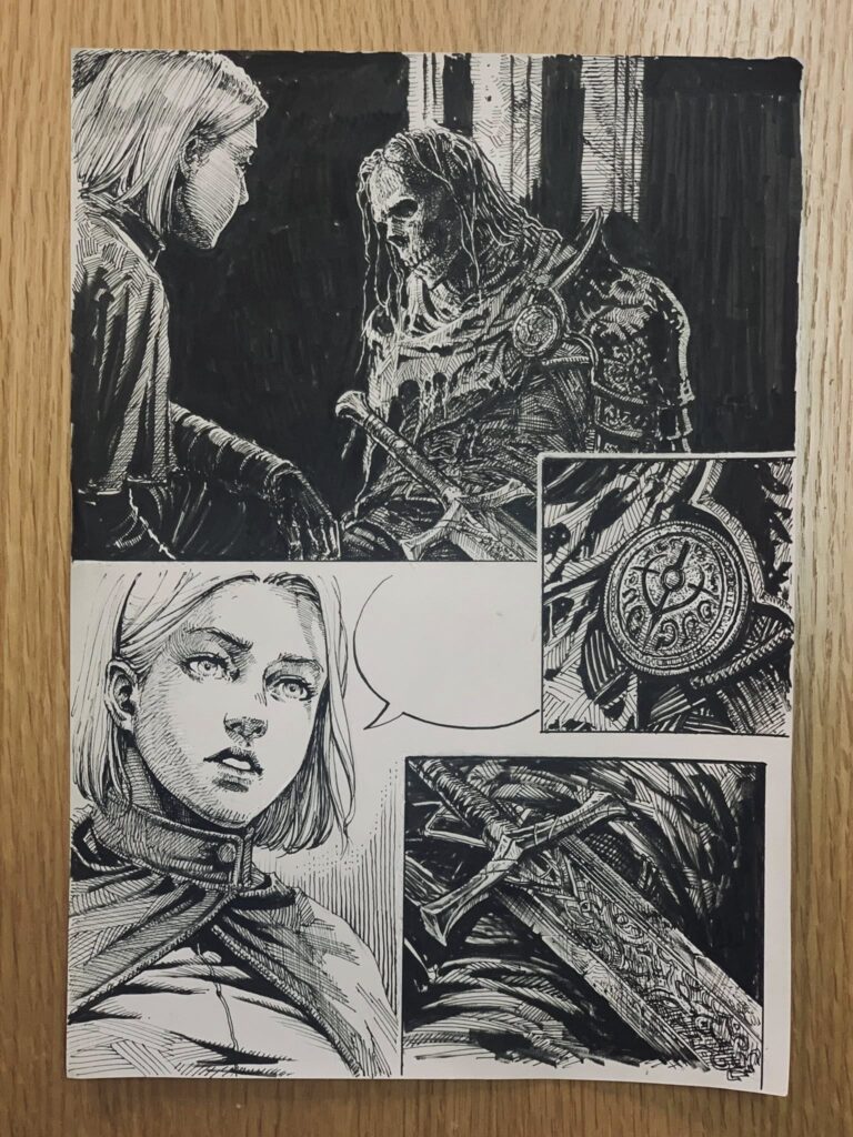 Vu Danh's first comic pages, created during the COVID pandemic