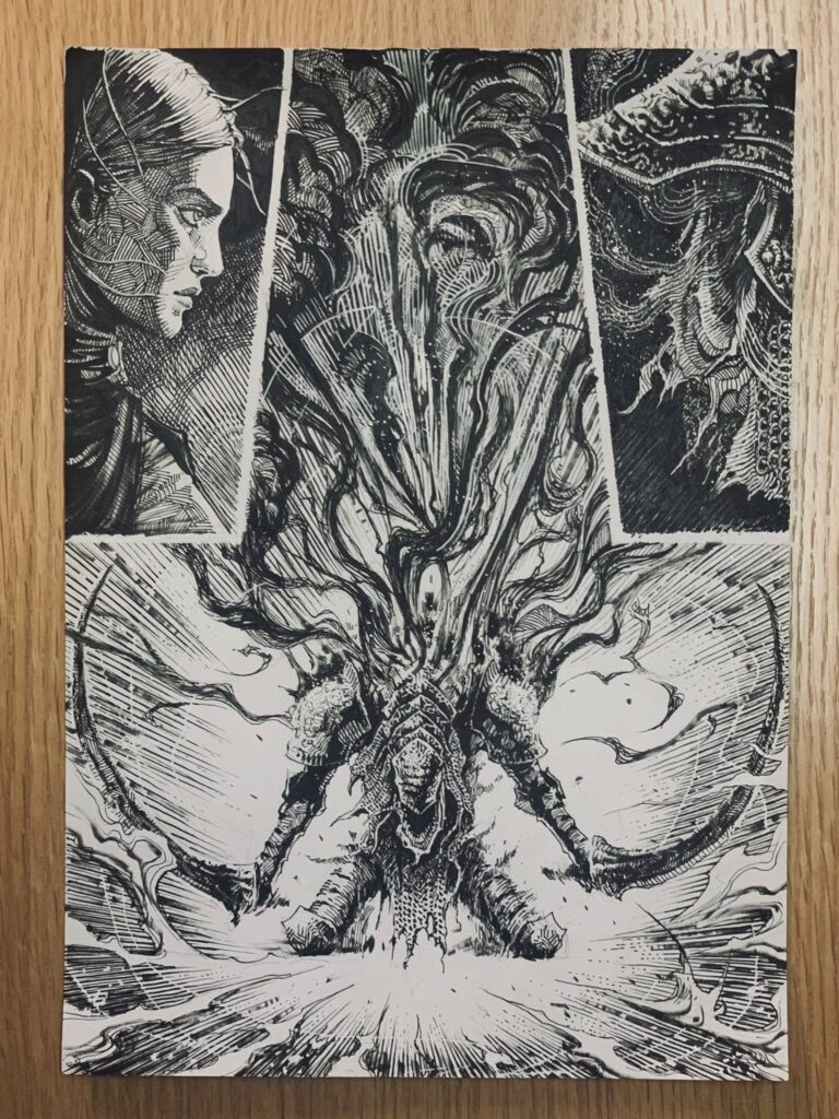 Vu Danh's first comic pages, created during the COVID pandemic