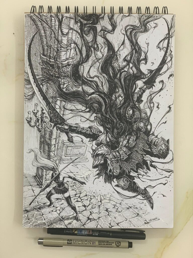 Vu Danh's first comic pages, created during the COVID pandemic