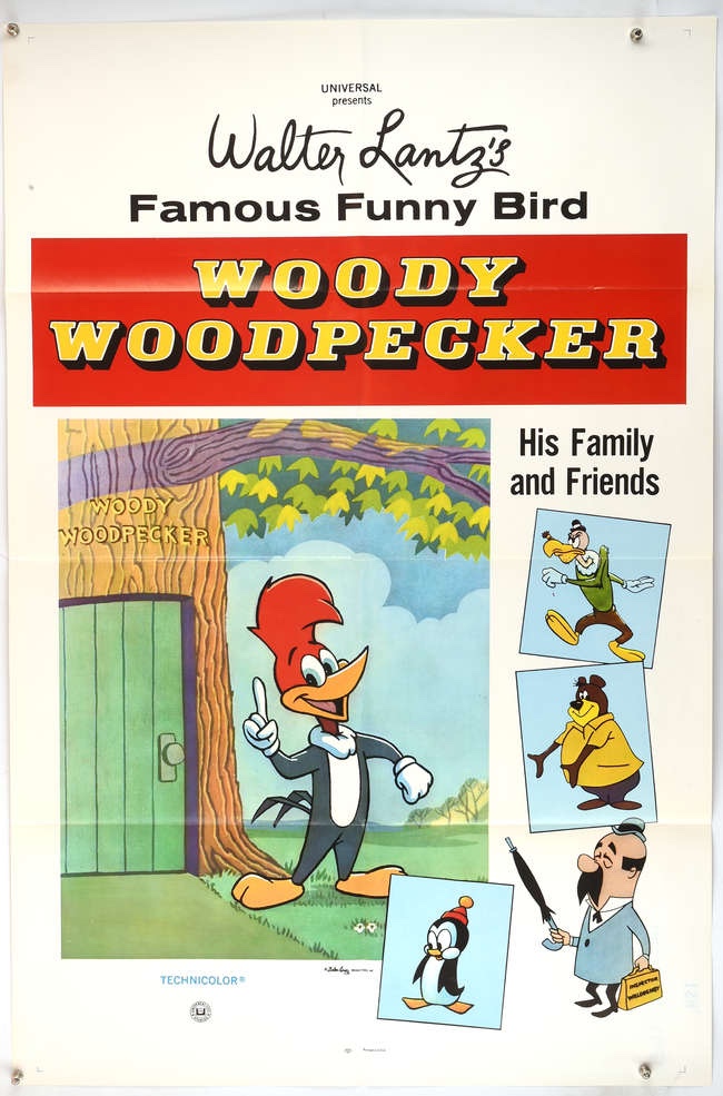 Woody Woodpecker: His Family and Friends (1960) US One Sheet Movie Poster, folded, 27 x 41 inches