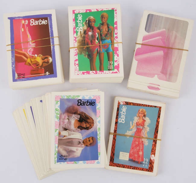 Card Collection: Large Collection of 50+ Barbie Trading Cards Circa. 1991. Along with List Stating What Cards are in the set. With Barbie Trading Cards