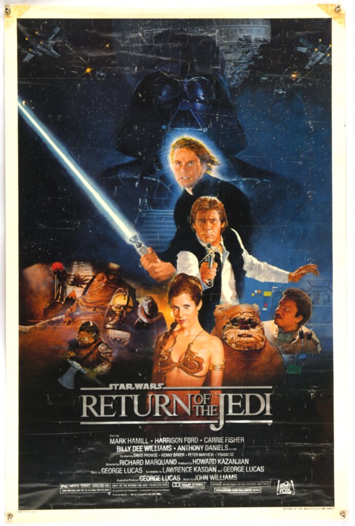 One of a collection of four Star Wars Commercial Posters for Return of the Jedi (1983), all unfolded, various sizes