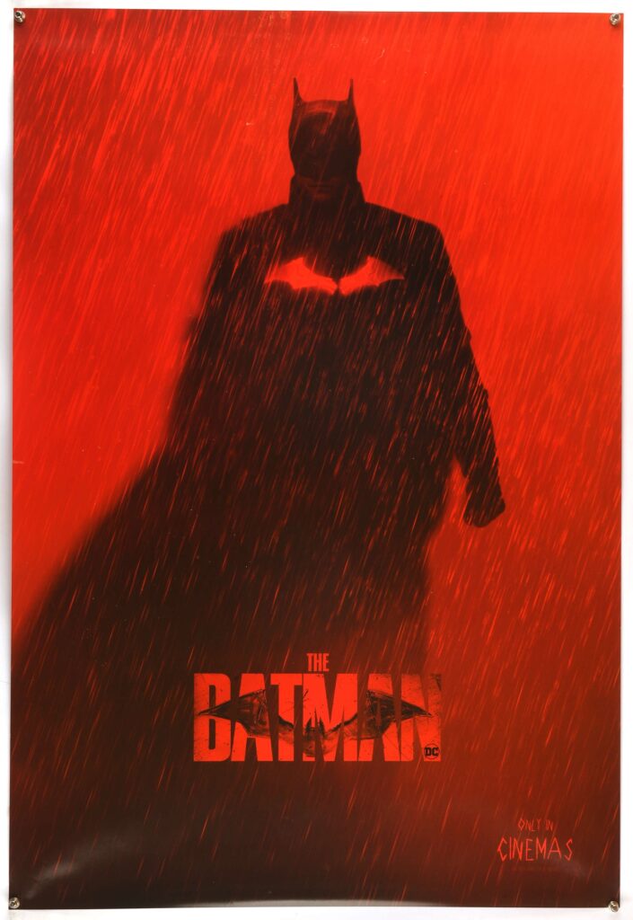 The Batman (2022), Pair of US One Sheet Movie Posters, (yellow and red versions), both double sided, both unfolded, 30 x 40 inches
