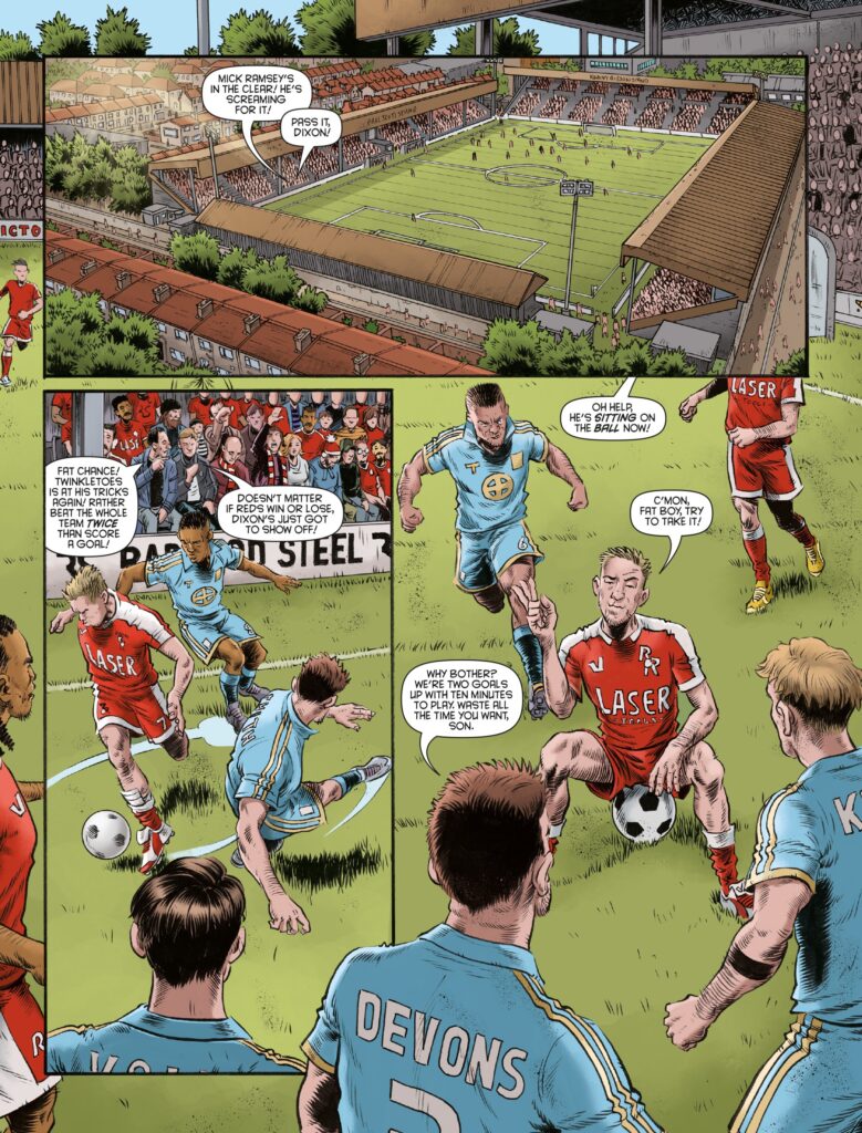 Judge Dredd Megazine Issue 488 – "Rok The World" by John Wagner, artist Dan Cornwell, colourist Jim Boswell and letterer Rob Steen