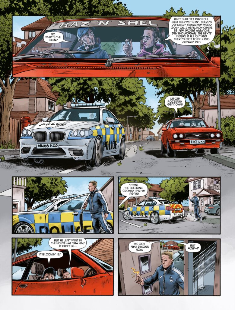 Judge Dredd Megazine Issue 488 – "Rok The World" by John Wagner, artist Dan Cornwell, colourist Jim Boswell and letterer Rob Steen