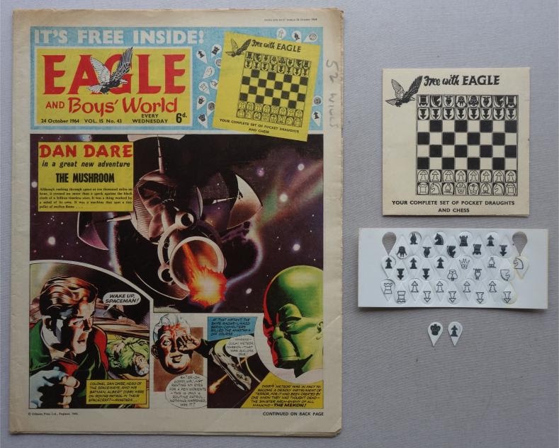 Eagle Volume 15 No. 43 cover dated 24th October 1964 With Free Gift – Draughts and Chess Set (Rare)
