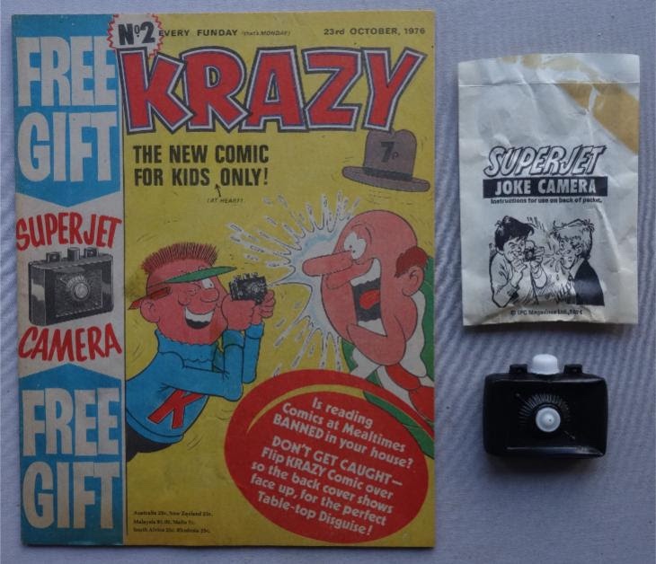 Krazy No. 2 cover dated 23rd October 1976 With Free Gift – Superjet Joke Camera