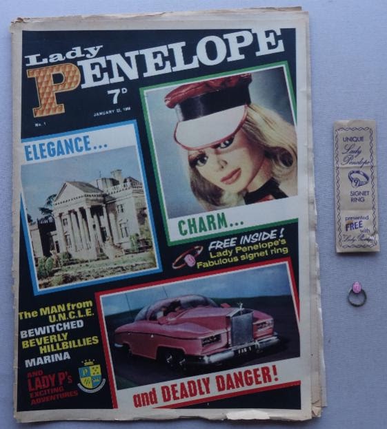 Lady Penelope No. 1 cover dated 22nd January 1966 With Free Gift Signet Ring in Packet. This auction includes the first three issues of Lady Penelope comic, plus the one-off Summer Extra Special from the same year
