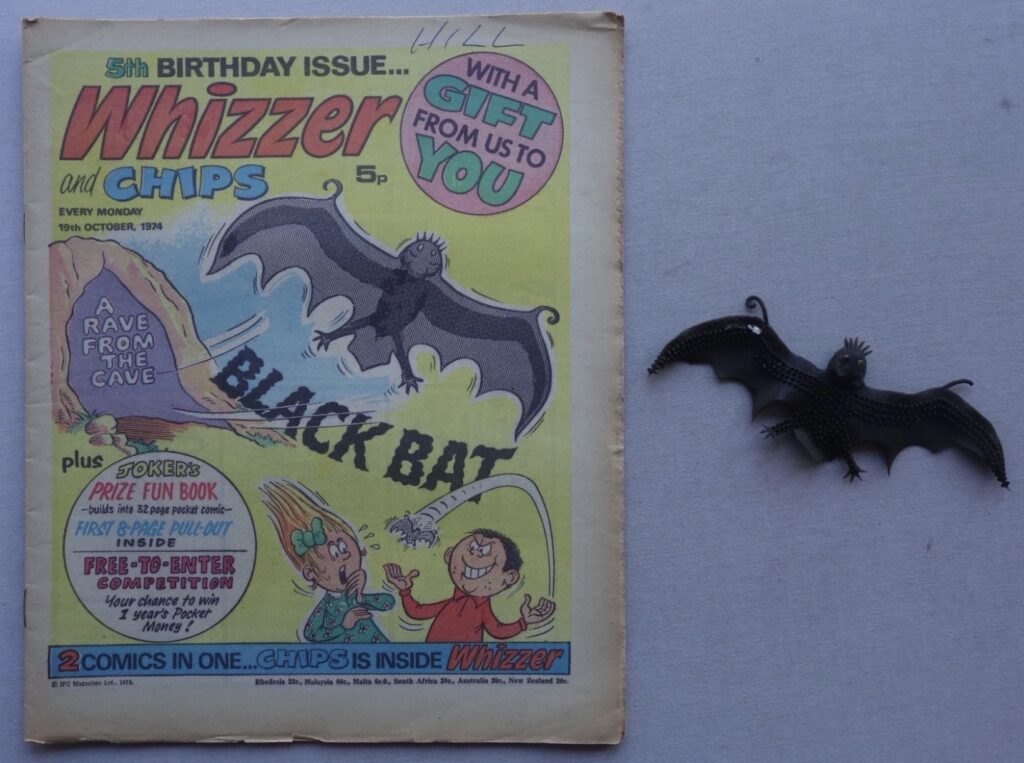 Whizzer and Chips, cover dated 19th October 1974 With Free Gift - Batty Bat