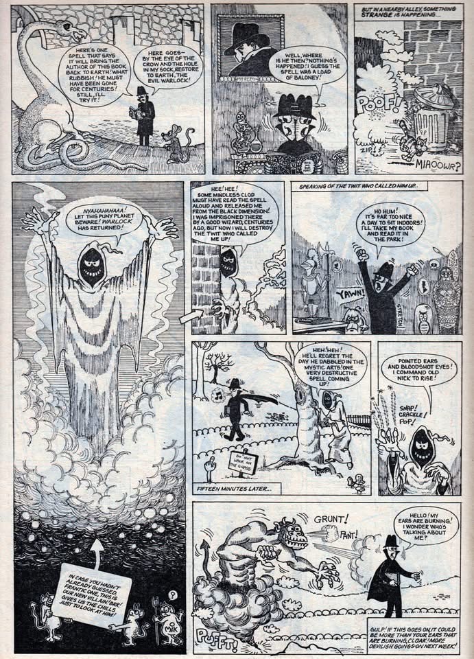 For those unfamiliar with The Cloak, courtesy of Lew Stringer, here's an episode from Pow! No.53, published in January 1968. Story and art by Mike Higgs. “One of the best British comic strips of the Sixties,” Lew says – and we agree!