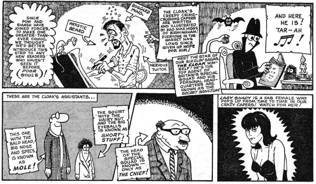 Mike Higgs created this introduction to The Cloak when Smash! and Pow! merged