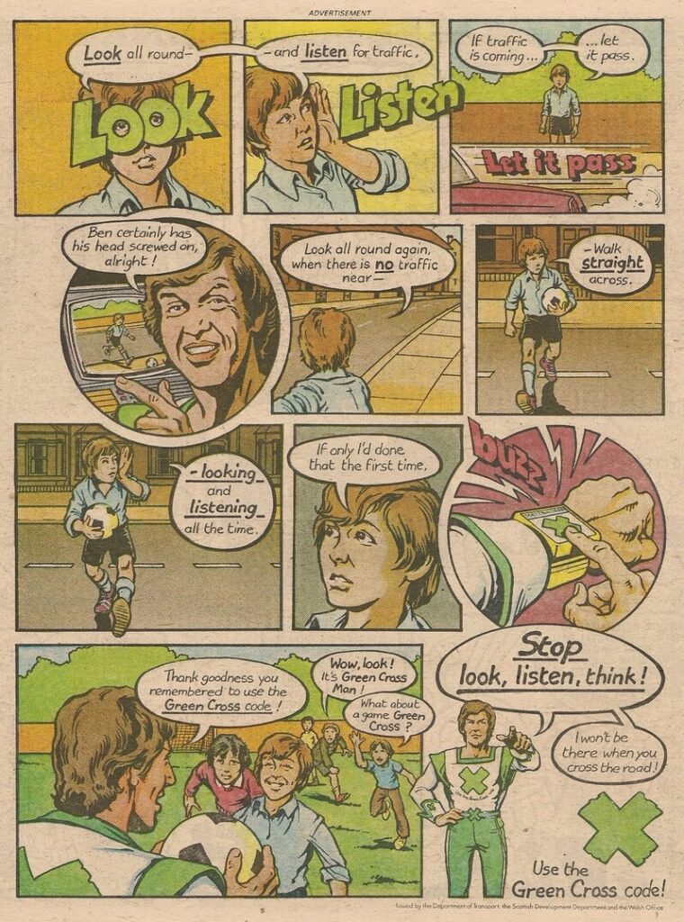 The Green Cross Man, champion of the Green Cross Code