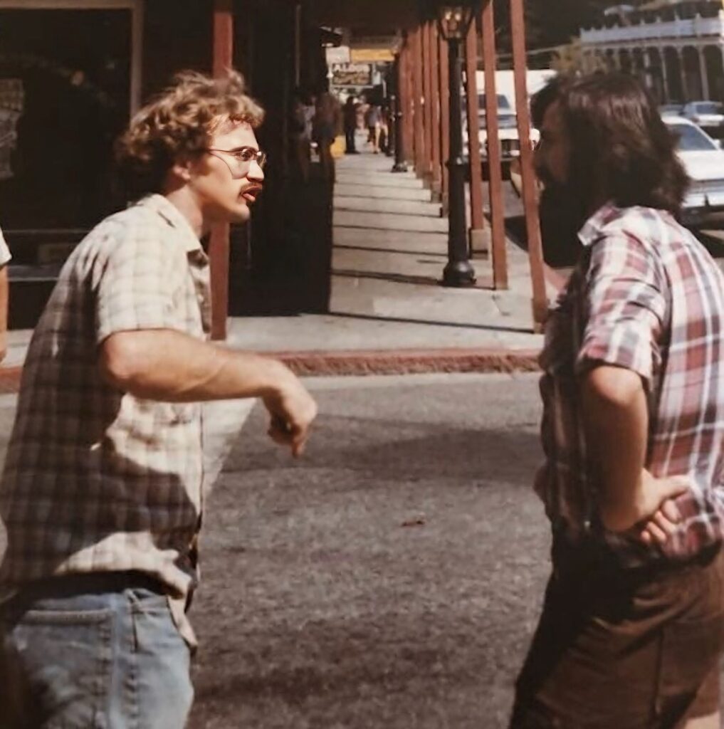 Bud Plant and Bill Schanes, when Bill first visited Bud up in the Grass Valley/Rough N Ready area, a photo taken sometime in the late 1970’s, Bill thinks, “but I could be off by a few years in either direction…”