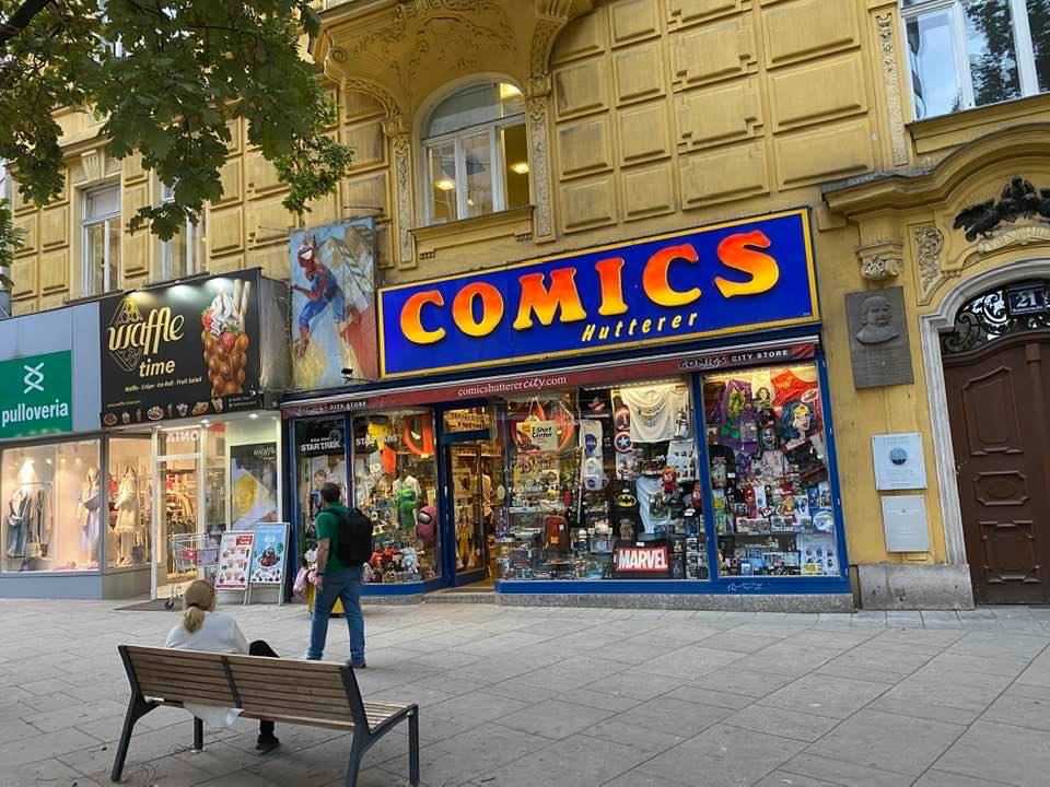 Comics Hutterer in Vienna, Austria. Photo: Bill Schanes