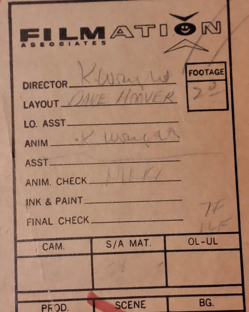 This preparatory pencil drawing for Flash Gordon: The Greatest Adventure of All really caught Neil’s attention: a scene from Ming's palace, showing the denizens of Mongo, all carefully sketched out. Extra figures have been photocopied and pasted into the scene. This drawing would have next been traced onto animation cels. “It's lovely seeing the skill of the artist drawing each figure so strikingly,” Neil Cole notes