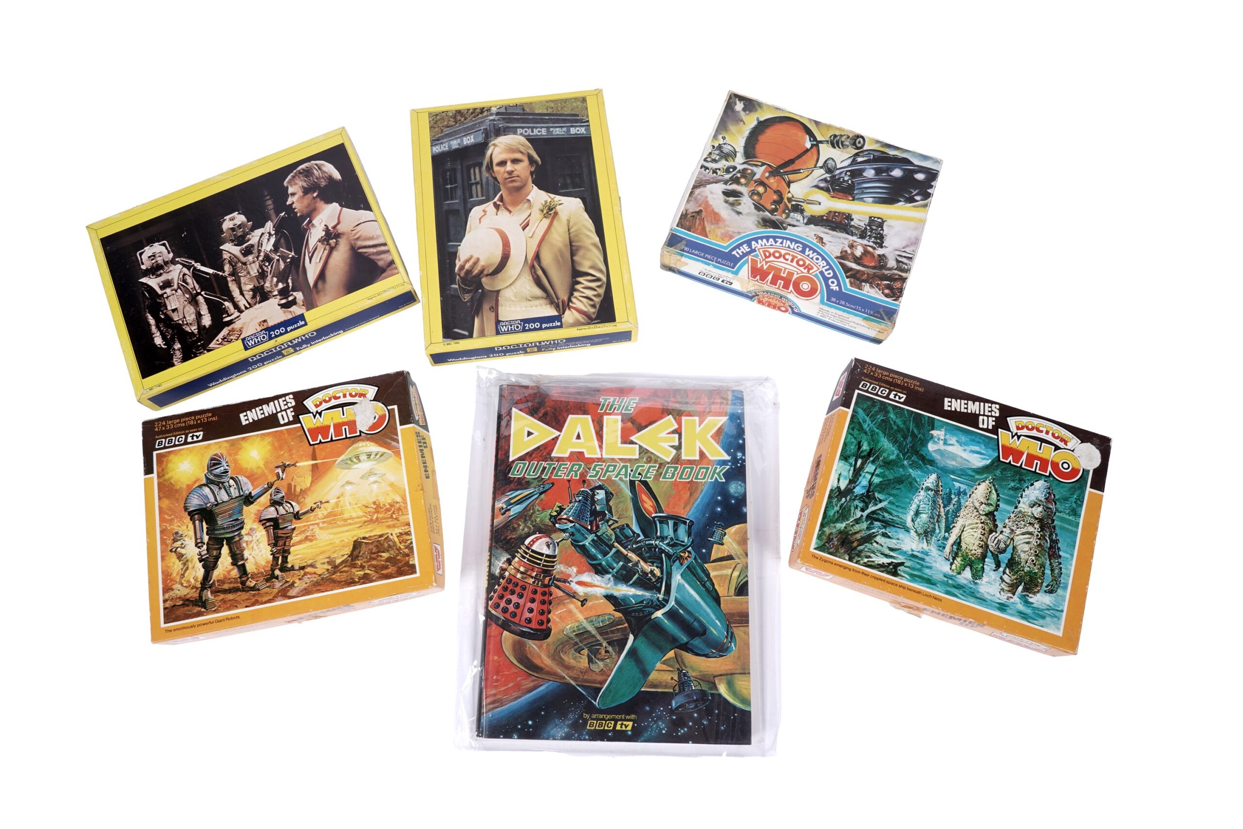 "The Dalek Outer Space Book", Souvenir Press Ltd 1966; together with a collection of Doctor Who jigsaws. (6)