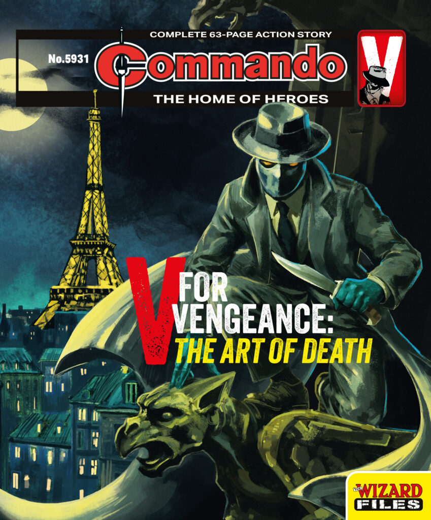Commando 5931 (Home of Heroes): V for Vengeance: The Art of Death
Story: Dominic Teague
Art: Alberto Saichann
Cover: Marco Bianchini