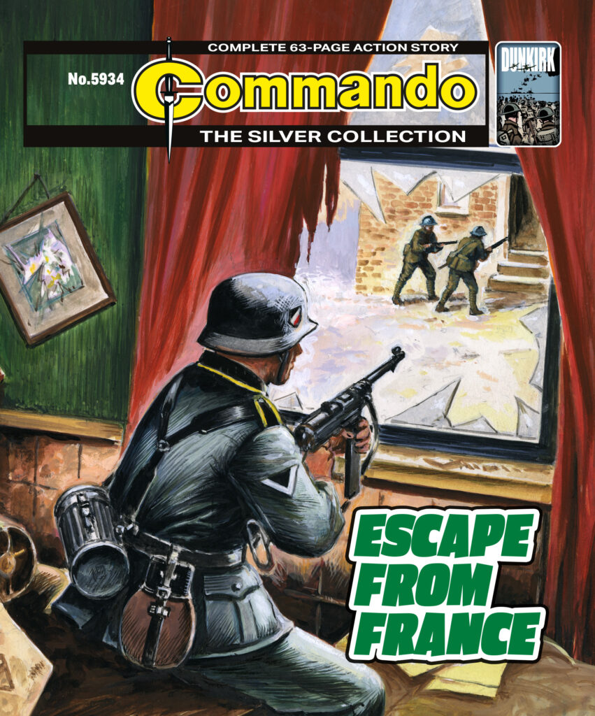 Commando 5934 (Silver Collection): Escape From France
Story: McDevitt
Art: Ruiz
Cover: Philpott
First published 1974 as No. 1856 