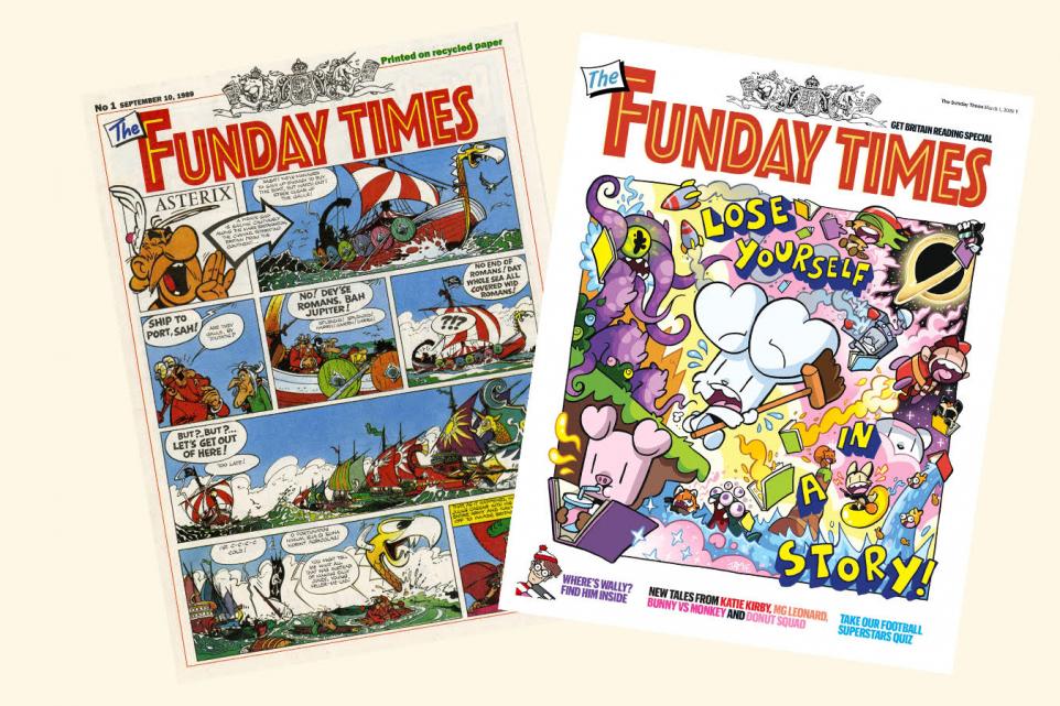 Funday Times No. 1 1989 and Funday Times 2026, cover by Jamie Smart