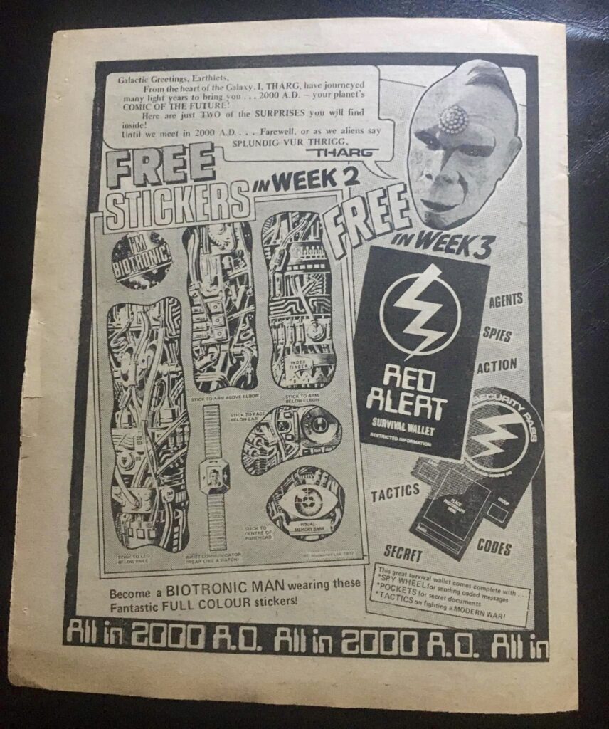 Four page 2000AD Promotion included in Action, cover dated 19th February 1977, via Mass Centi