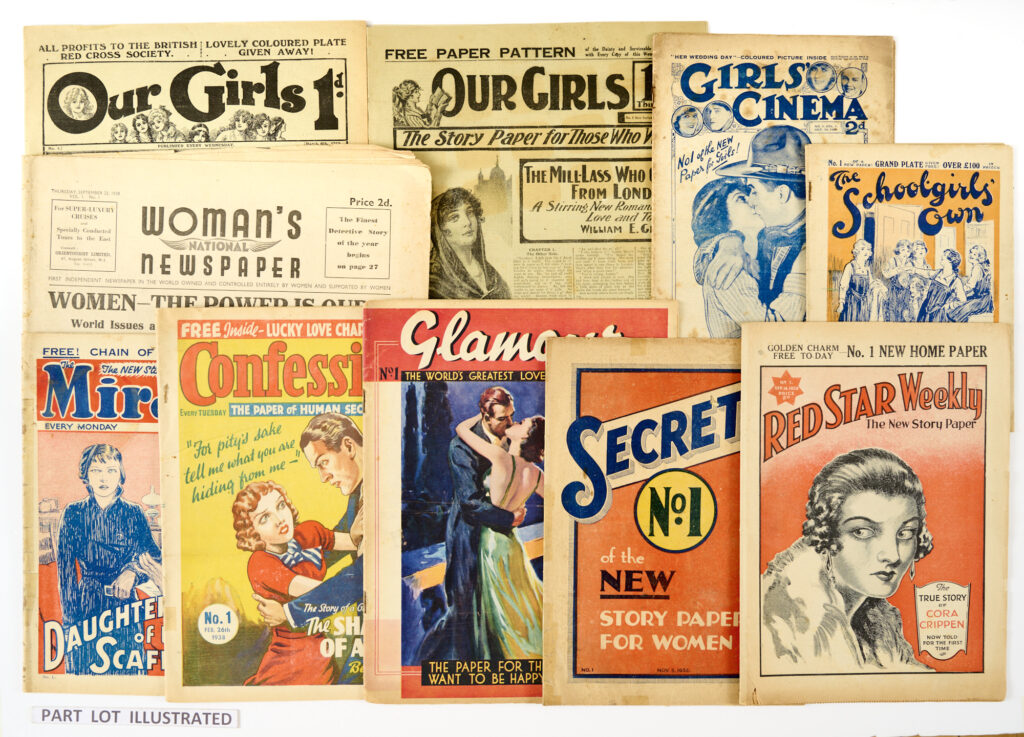 Girls' No 1 Comics (1915-48). Our Girls 1 (1915) wfg colour plate, Our Girls 1 (New Series 1919), Girls' Cinema 1, Schoolgirls' Own 1, Red Star Weekly 1, Confessions 1, Glamour 1, Girls' Stories 1, Lucky Charm 1, Miracle 1, Secrets 1, Woman's National Newspaper 1. Miracle, Secrets