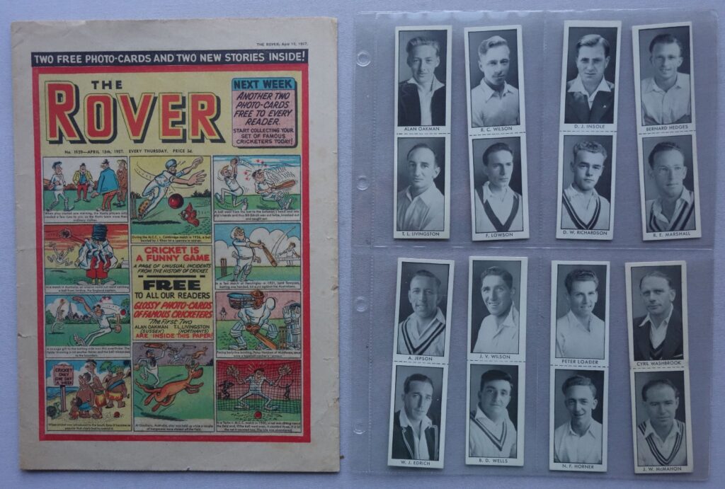 Rover story paper No. 1659 cover dated 13th April 1957 With Free Gift Cricket Cards x 16