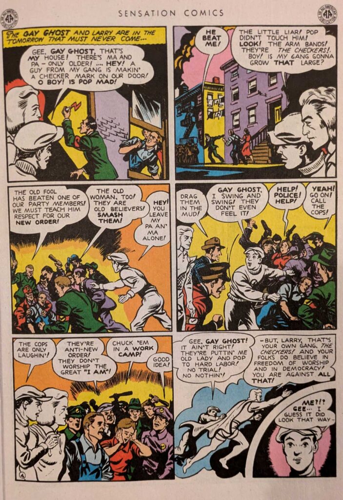 Sensation Comics #38 - The Gay Ghost - “Vandals Desecrate Churches”