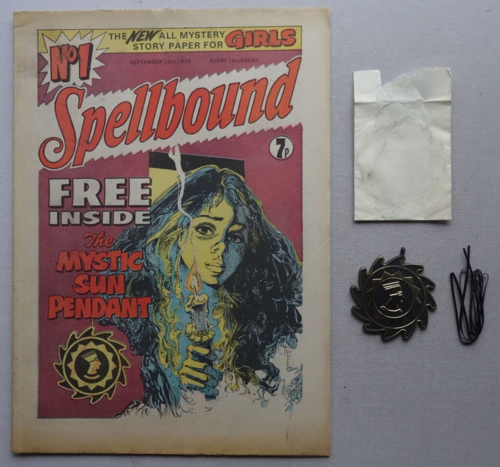 Spellbound No. 1 cover dated 25th September 1976 With Free Gift Mystic Sun Pendant