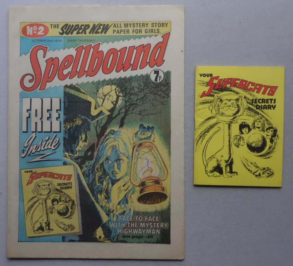 Spellbound No. 2 cover dated 2nd October 1976 With Free Gift - Supercats Secret Diary