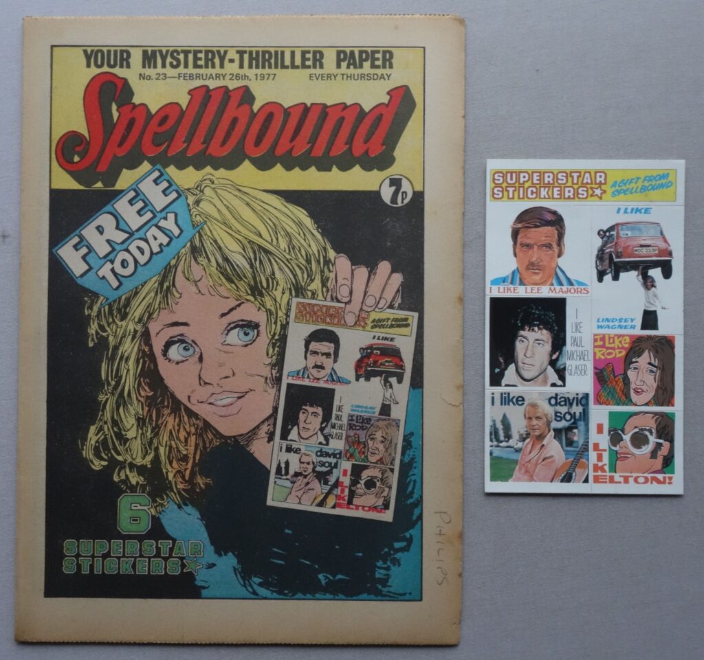 Spellbound No. 23 cover dated 26th February 1977 With Free Gift - Stickers