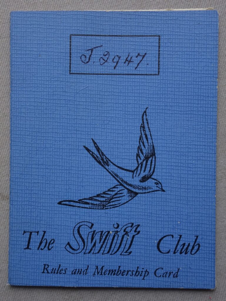 Swift comic Club Membership Card 1955