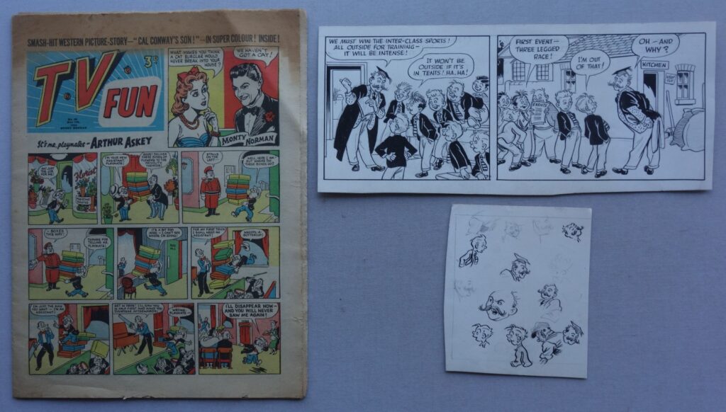 TV Fun No. 86 cover dated 7th May 1955 + Five Preliminary Artworks by Roy Wilson