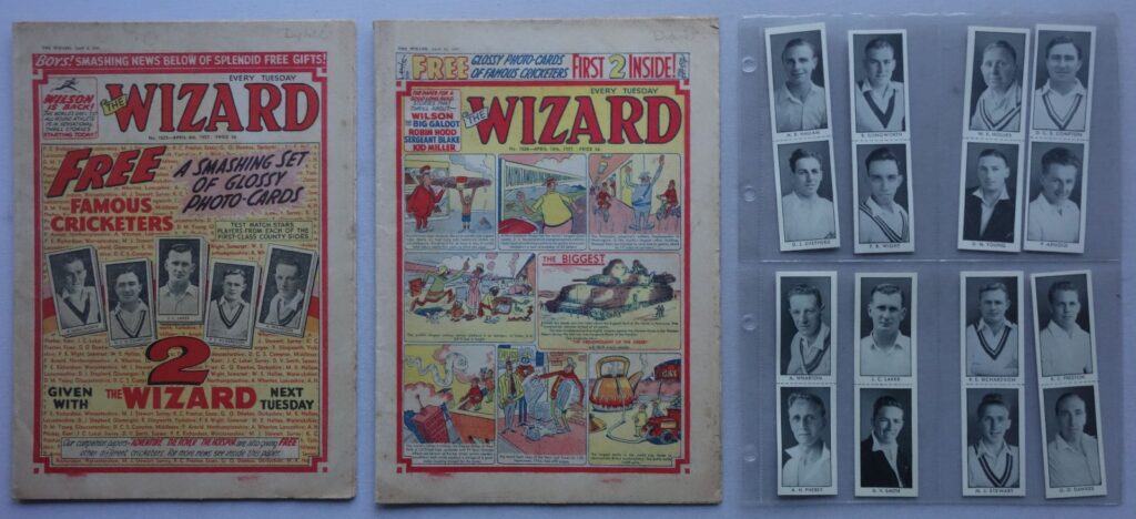 Wizard story paper No. 1626 cover dated 13th April 1957 With Free Gift - Cricket Cards