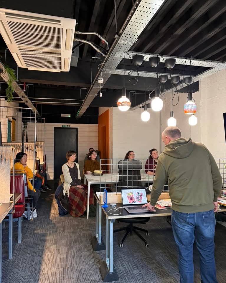 LICAF’s Sim Leach led the first Comic Creation Workshop in Barrow in 2026. Photo: Barrow BID