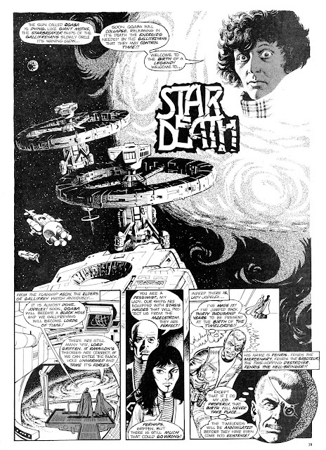 An opening page of “4-D War” by Alan Moore and David Lloyd (Doctor Who Monthly Issue 51)