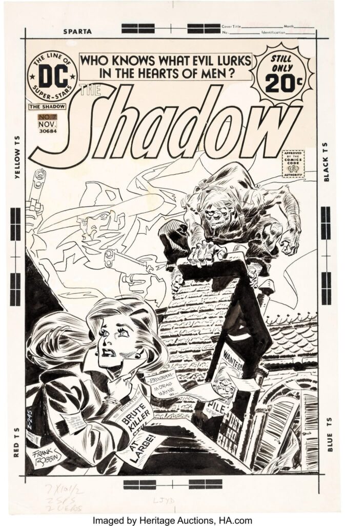 The Shadow #7 cover art by Frank Robbins published by DC Comics in 1974