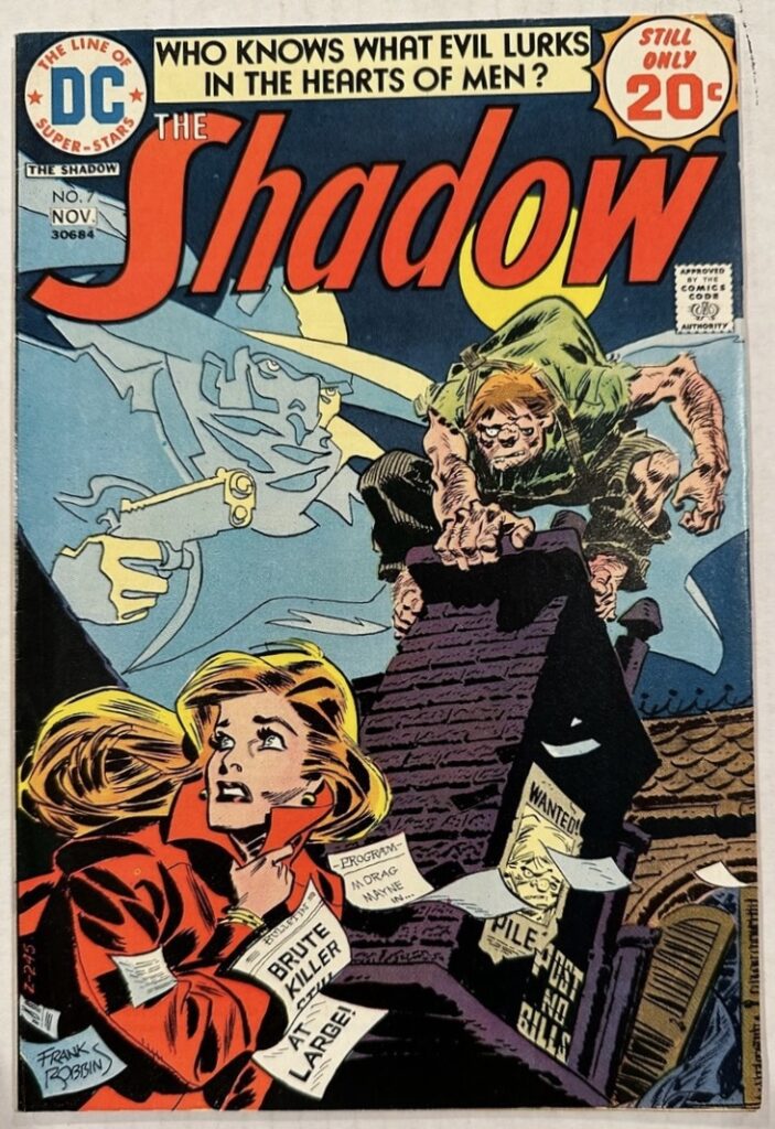 The Shadow #7 cover by Frank Robbins published by DC Comics in 1974