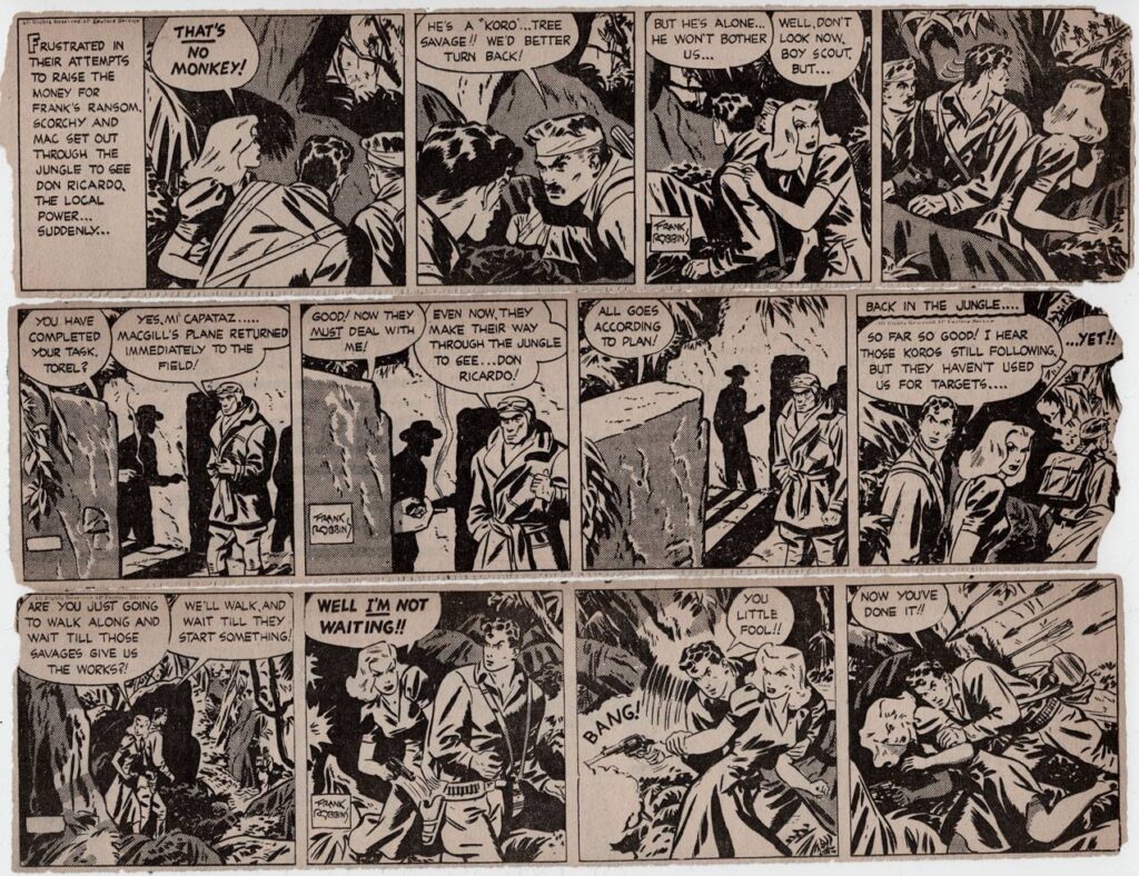 Examples of Frank Robbins work on “Scorchy Smith”, via Joakim Gunnarsson (just in case a publisher is considering a collection)