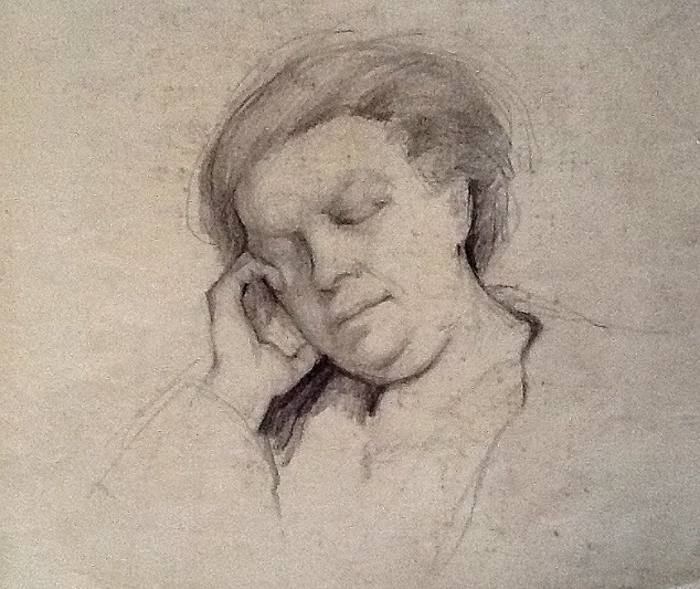 Portrait by Frank Robbins, of his mother. Via Branko Djukic