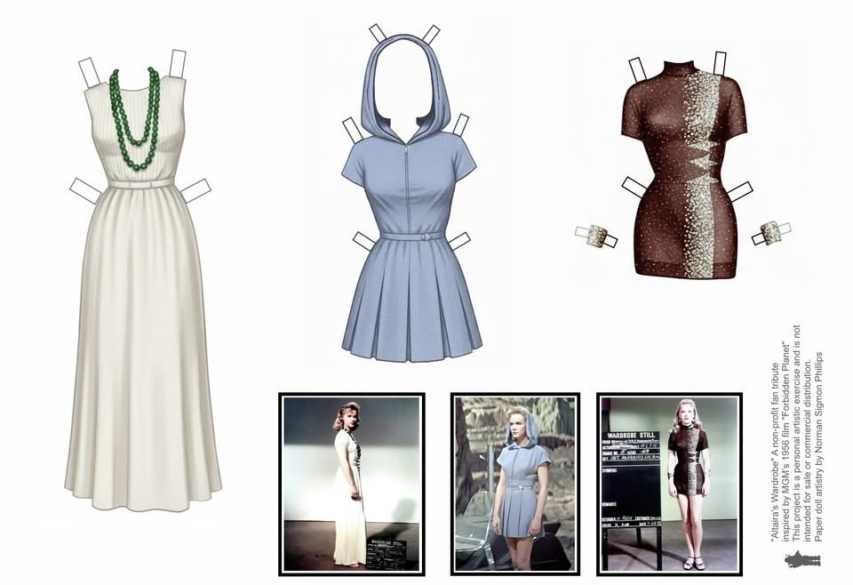 Forbidden Planet - The Wardrobe of Altira, art by Sigmon Phillips