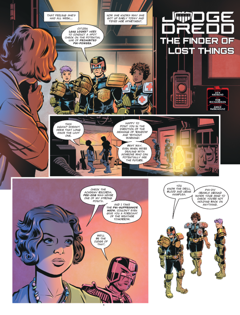2000AD Prog 2470 - JUDGE DREDD // THE FINDER OF LOST THINGS
by Ken Niemand (Writer) Rob Richardson (Artist) Annie Parkhouse (Letterer)
