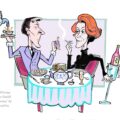 Kenneth Williams and Maggie Smith by Charles Waples. Charles has kindly given us permission to feature his art here on downthetubes