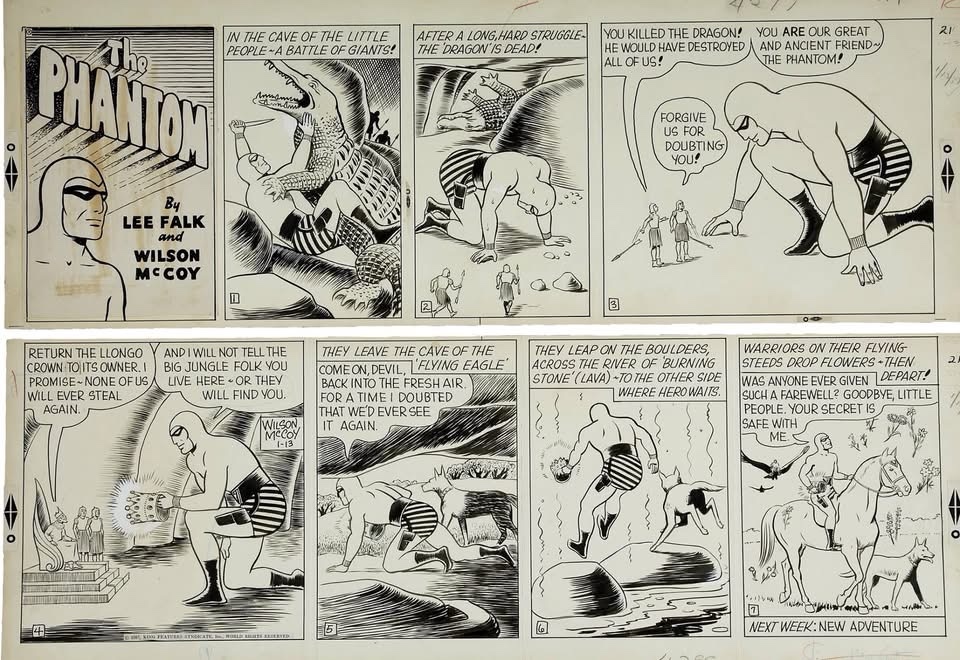 The Phantom, drawn by Wilson McCoy, who took over drawing the strip during World War Two