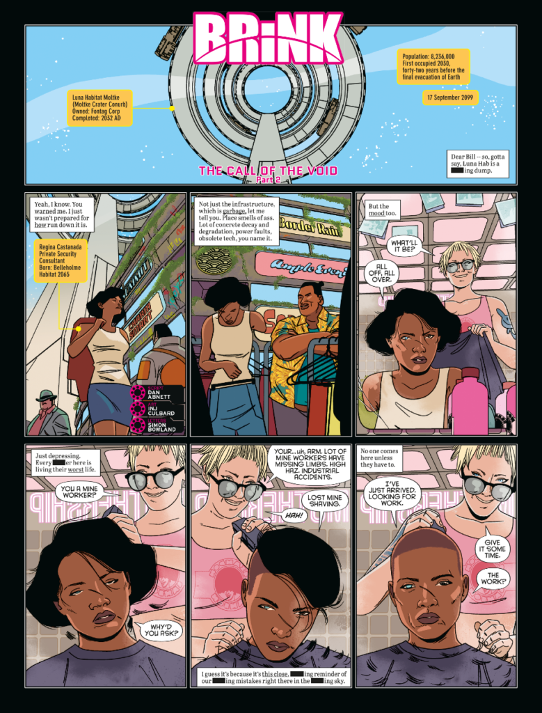 2000AD 2473 - BRINK // THE CALL OF THE VOID by Dan Abnett (w) INJ Culbard (a) Simon Bowland (l)