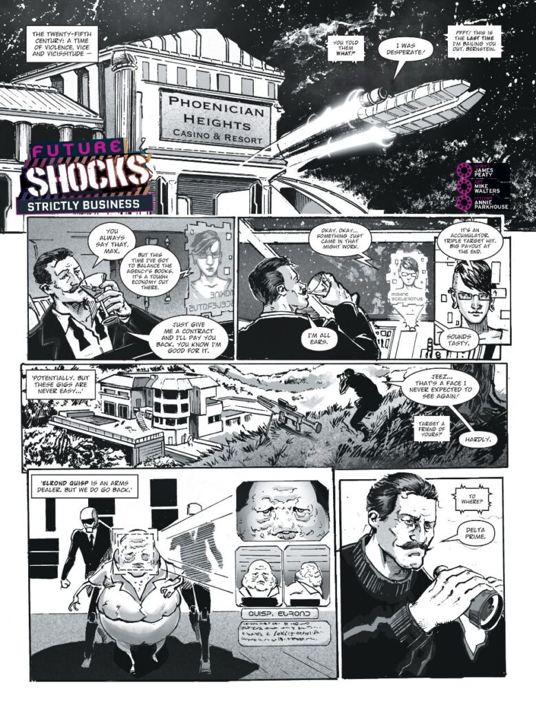 FUTURE SHOCKS // STRICTLY BUSINESS By James Peaty (w) Mike Walters (a) Annie Parkhouse (l)