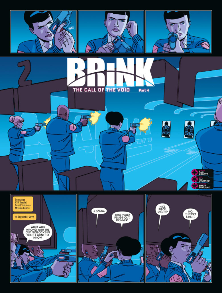 2000AD 2475 - BRINK // THE CALL OF THE VOID, Part Four
Script: Dan Abnett / Art: INJ Culbard / Letters: Simon Bowland