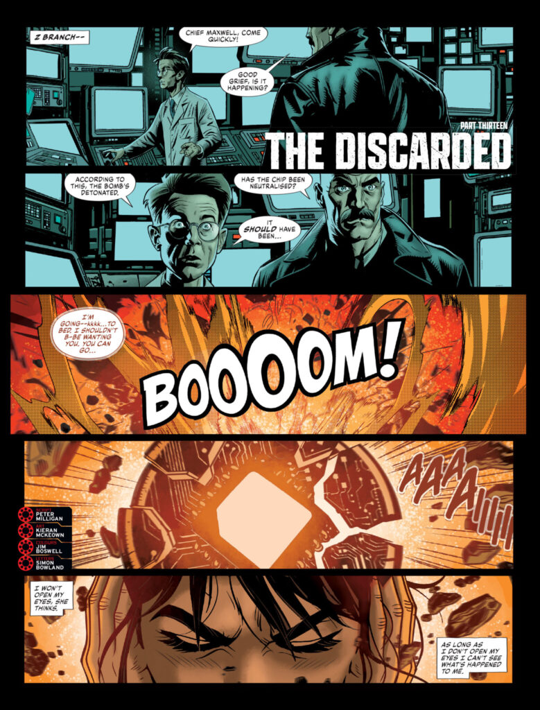 2000AD 2475 - THE DISCARDED // PART THIRTEEN
Script: Peter Milligan / Art: Kieran McKeown / Colours: Jim Boswell / Letters: Simon Bowland