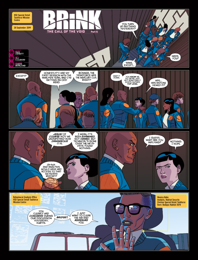 2000AD 2476 - BRINK // THE CALL OF THE VOID
By Dan Abnett (w) INJ Culbard (Artist) Simon Bowland (Letterer)