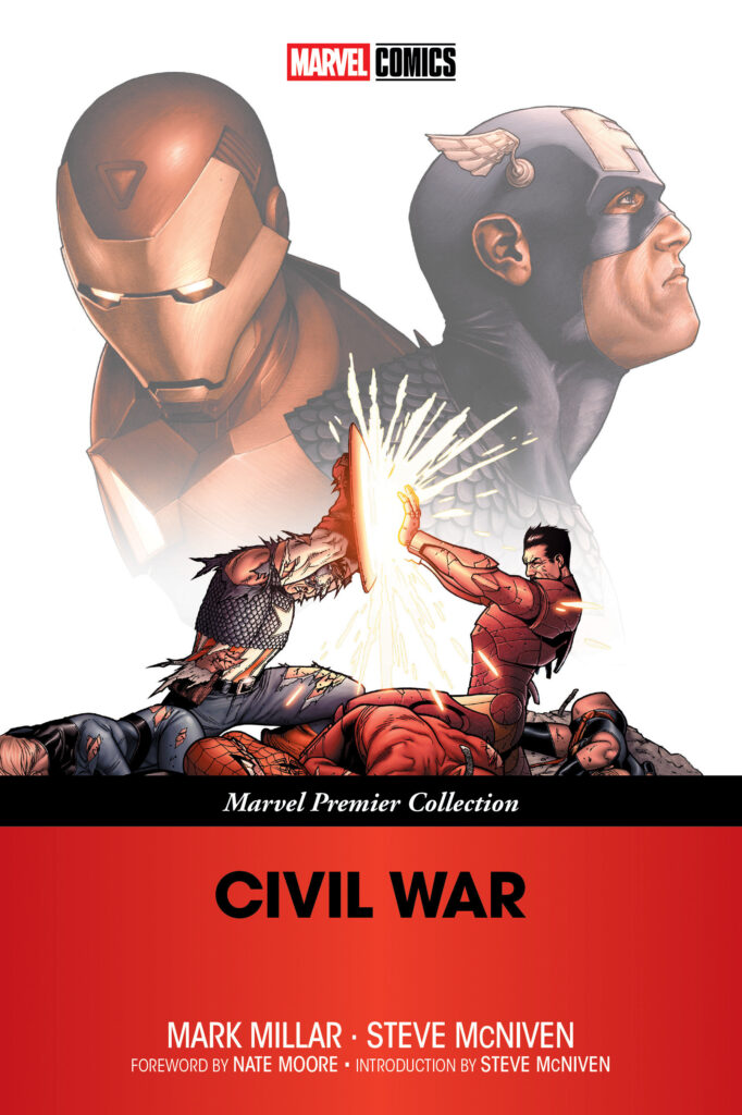 Civil War 
By Mark Millar (Writer), Steve McNiven (Artist), Foreword by Nate Moore, Introduction by Steve McNiven
Out: Now (released August 2025)
264 Pages | ISBN: 978-1302965549